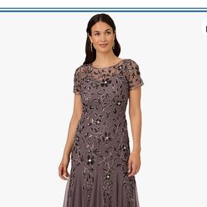 Adrianna Papell Lavender Maxi Dress with Beaded Detailing NWT